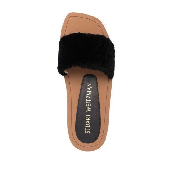 Stuart Weitzman Cammy Slide Sandals In Black - Picture 2 of 8